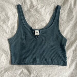 TNA dark blue cropped tank top in size S